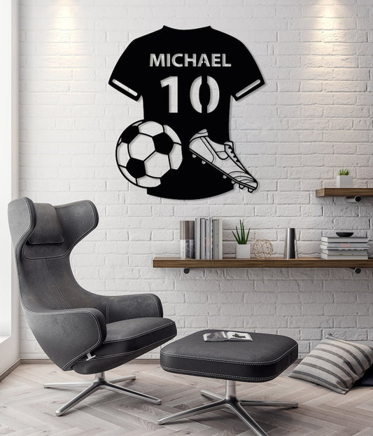 Custom Football Player Metal Sign, Personalized Football Player Name Sign, Football Lovers Gift, Sports Shirt Wall Decor, Best Gift for Him