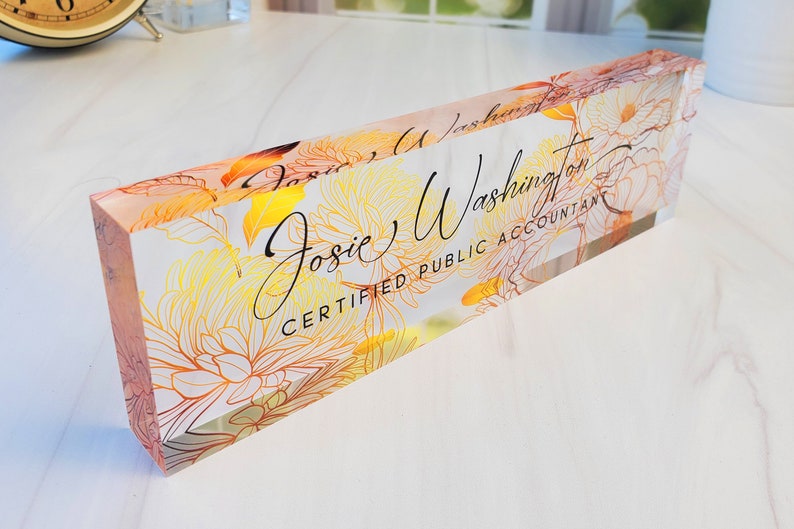 Custom Name Plate for Desk | Office Decor | Desk Nameplate | Personalized Gift | Acrylic Plaque | Gift for Women | Gift for Lady