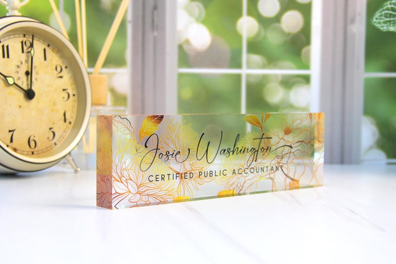 Custom Name Plate for Desk | Office Decor | Desk Nameplate | Personalized Gift | Acrylic Plaque | Gift for Women | Gift for Lady