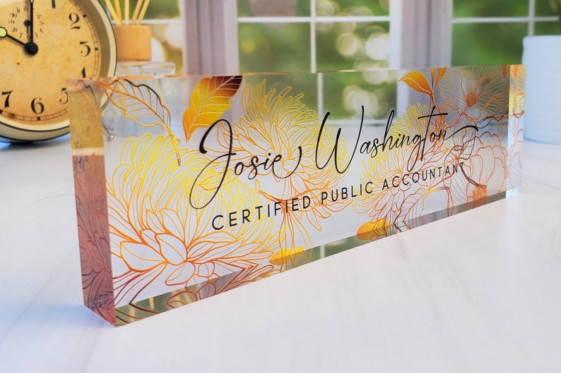 Custom Name Plate for Desk | Office Decor | Desk Nameplate | Personalized Gift | Acrylic Plaque | Gift for Women | Gift for Lady