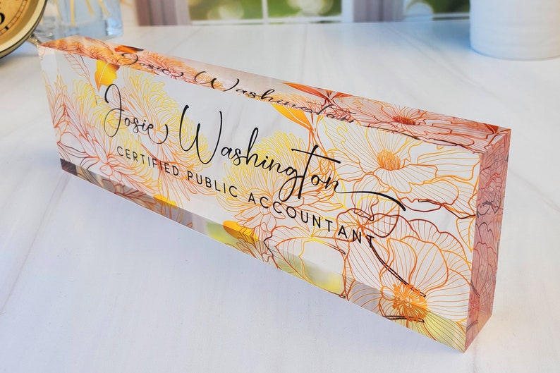 Custom Name Plate for Desk | Office Decor | Desk Nameplate | Personalized Gift | Acrylic Plaque | Gift for Women | Gift for Lady