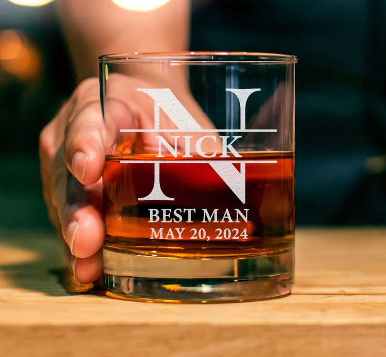 Groomsman 11oz Whiskey Glass, Old Fashion, Groomsmen Gift Idea, Personalized Groomsman - Best Man Gift, Wedding Shot Glasses