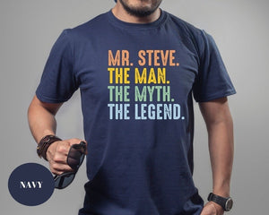 Custom The Man The Myth The Legend Shirt,Personalized Teacher Shirt,Personalized Fathers Day,Male Teacher Gift Idea,Teacher Appreciation Day