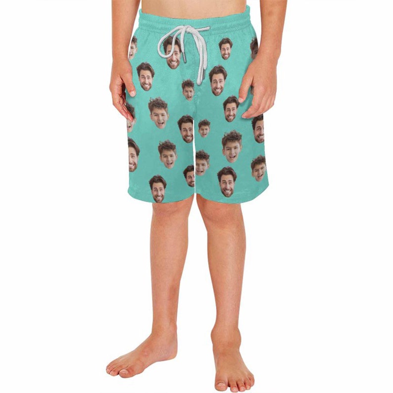 Custom Photo Beach Shorts, Father and son Swim Trunks, Kid's Beach Shorts, Photo Bathing Suit, Swim Trunks Boys, Father's Day Gifts