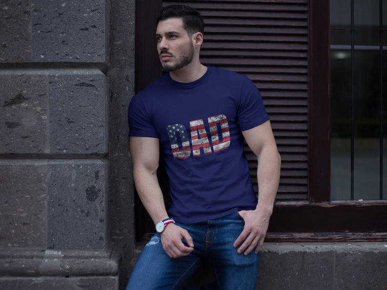 Dad Shirt with American Flag, Father's Day Shirt, Patriotic American Dad Shirt, 4Th Of July Shirt, American Flag Dad T Shirts, Gifts For Dad