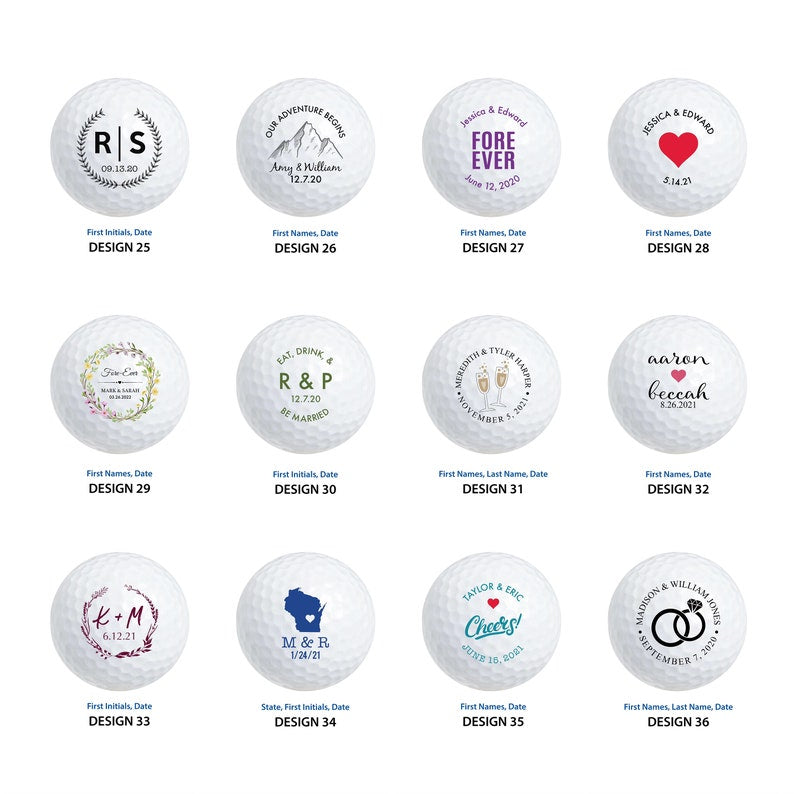 Personalized Wedding Golf Ball Favors , Custom Wedding Day Gift,Color Printed, Wedding Custom Golf Ball, wedding favors for guests in bulk