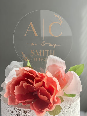 Custom Wedding Cake Topper Acrylic Wedding Cake Topper with Date Personalized Cake Topper for Wedding Custom Name Cake Topper Sign Wedding