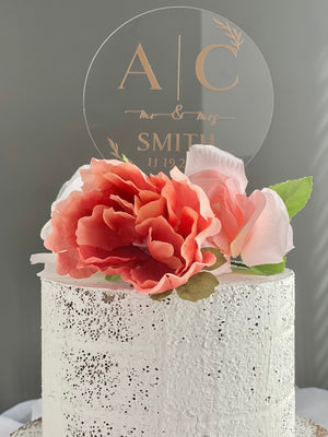 Custom Wedding Cake Topper Acrylic Wedding Cake Topper with Date Personalized Cake Topper for Wedding Custom Name Cake Topper Sign Wedding
