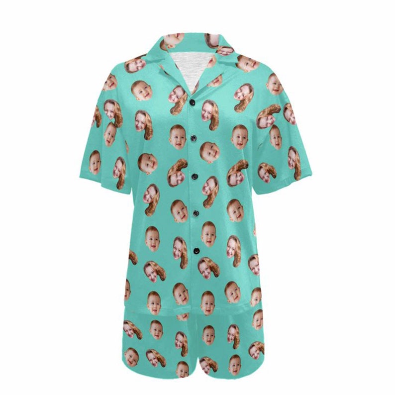 Face Pajamas.Family Pajamas Set,Women Short Sleeve Pajama,Couple Pajamas set,Custom Pajamas with Photo,Personalized Pajamas,Birthday Gifts