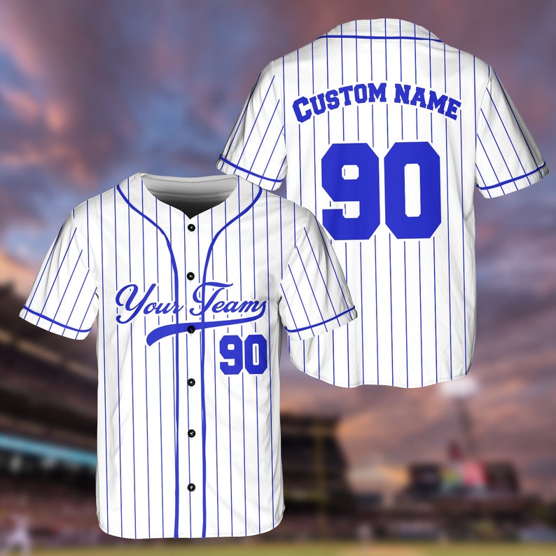 Personalized Name Team Custom Stripe Line Color Baseball Jersey for Baseball Fans Custom Number Baseball Team Jersey Baseball Couple Jersey S