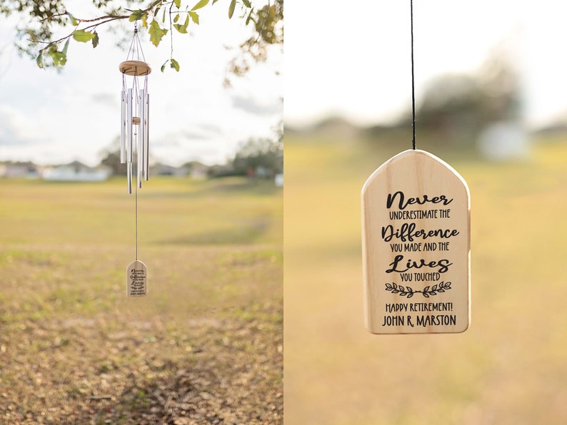 Personalized Wind Chimes Gift - Retirement Gift Chime - Teacher Gift - Personalized Gift - Coworker Gift - Happy Retirement Retiree