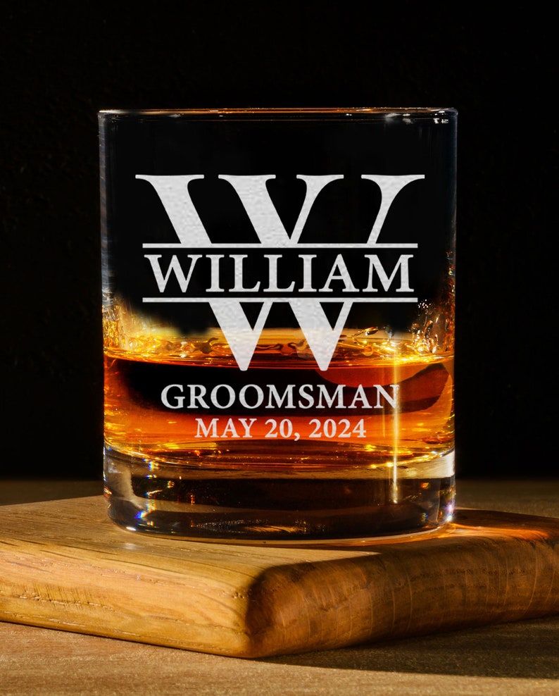 Groomsman 11oz Whiskey Glass, Old Fashion, Groomsmen Gift Idea, Personalized Groomsman - Best Man Gift, Wedding Shot Glasses