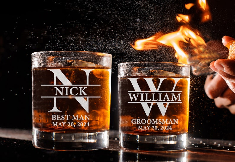 Groomsman 11oz Whiskey Glass, Old Fashion, Groomsmen Gift Idea, Personalized Groomsman - Best Man Gift, Wedding Shot Glasses