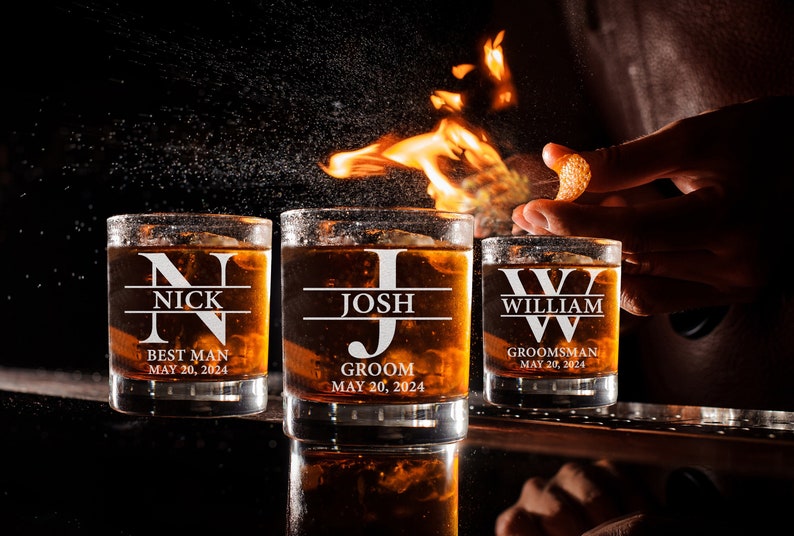 Groomsman 11oz Whiskey Glass, Old Fashion, Groomsmen Gift Idea, Personalized Groomsman - Best Man Gift, Wedding Shot Glasses