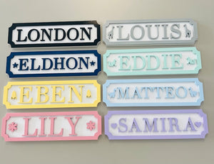 Boys name sign Girls name sign Boys door sign Girls door sign street style sign nursery door sign kids room door sign Childs room door sign
