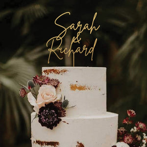 Custom cake topper, Wedding cake topper, Personalized cake topper for wedding, Gold Cake Topper, Mr and Mrs Rustic Wedding Cake Topper