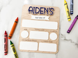 My First Day of School Sign, Back to School Board, Last Day of School, Personalized Photo Prop, Reusable Sign, Sign for School Pictures