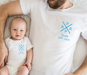Personalized Dad And Baby Shirts, Matching Daddy Baby Outfit, Gift for Father's Day, Family Outfit