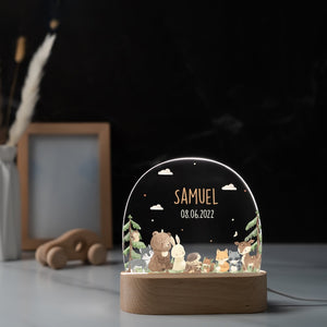 Personalized rainbow night lamp made of acrylic, baby gift birth, baptism gift, children's room, birthday gift, bedside lamp