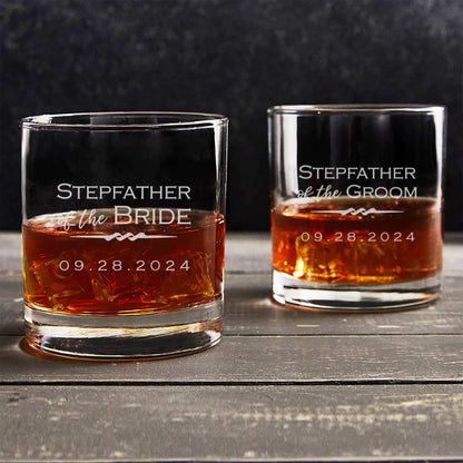 Engraved Personalized Father of the Bride or Father of the Groom Whiskey Glass by Lifetime Creations: Father of the Bride Gift, Wedding
