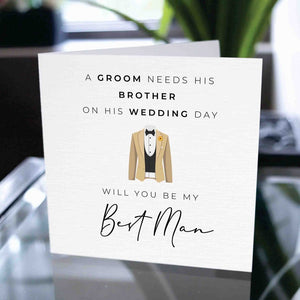 Will You Be My Best Man Card For Brother, Best Man Card, For Brother, Wedding Card, Best Man Proposal Card For Brother, Best Man Proposal