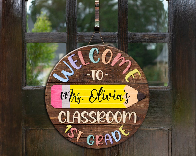 Personalized 3D Teacher Door Sign, Teacher Gifts, Classroom Welcome Sign, Techer Appeciation Gifts, Back To School, Teacher's Day Gift