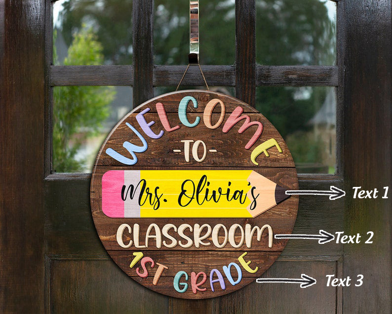 Personalized 3D Teacher Door Sign, Teacher Gifts, Classroom Welcome Sign, Techer Appeciation Gifts, Back To School, Teacher's Day Gift