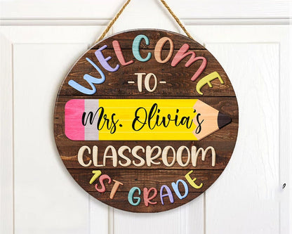 Personalized 3D Teacher Door Sign, Teacher Gifts, Classroom Welcome Sign, Techer Appeciation Gifts, Back To School, Teacher's Day Gift