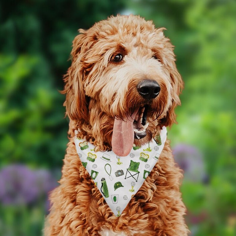 Golf Patron Pattern Pet Bandana | Golf Tournament Dog Bandana, Dog Tie On Bandana