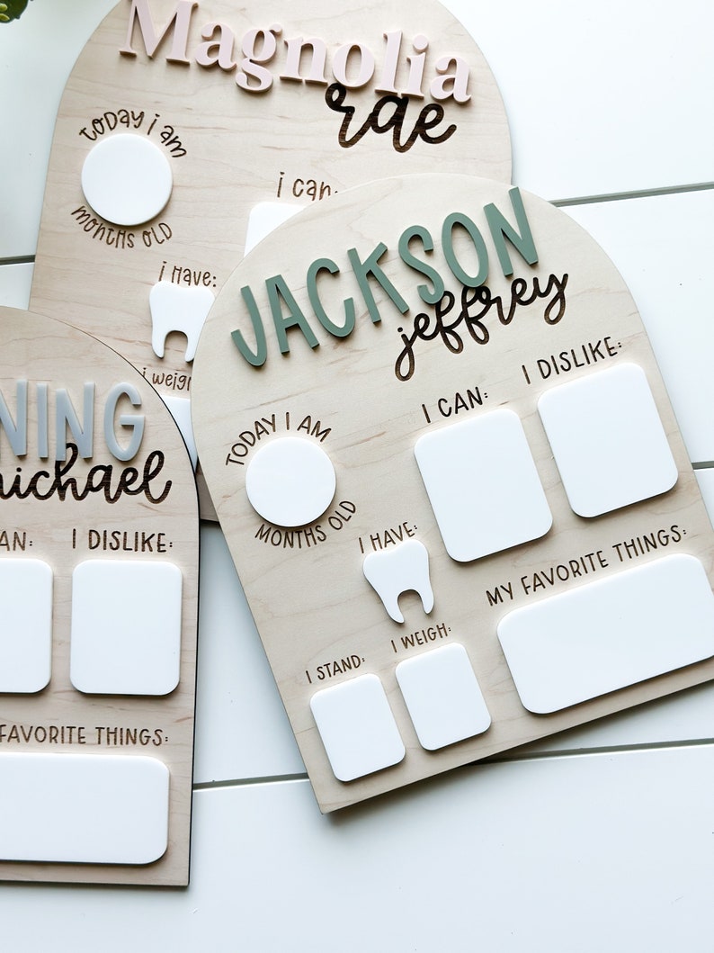 Baby Milestone Board, Monthly Milestone Board, Dry Erase Milestone Board