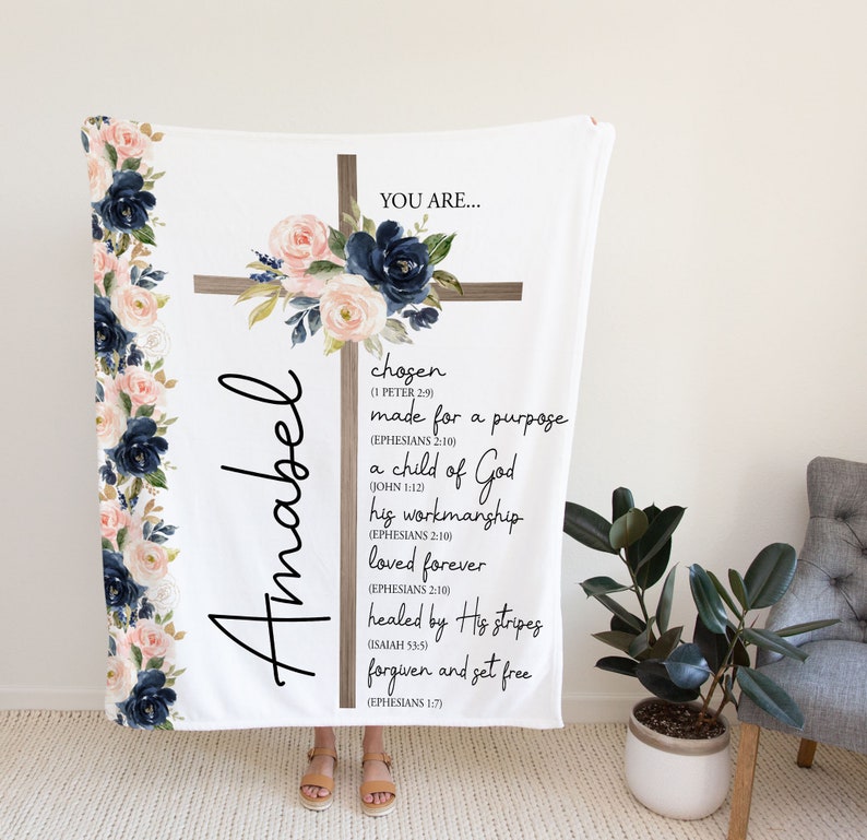 Personalized Blanket, Bible Verse Blanket, Inspirational Gifts For Women, Christian Gifts, Jesus Lover Gifts, Throw Blanket, Gifts For Her