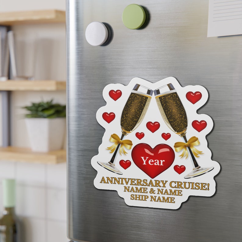 Personalized Anniversary Cruise Door Magnet, Anniversary Magnets, Cruise Magnets, Anniversary Gifts, Cruise Door Decor, Cruise Decorations