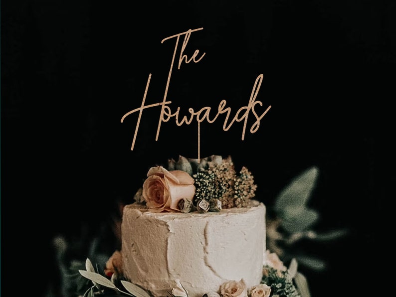 Personalized Rustic Wood Wedding Cake Topper: Mr & Mrs Script