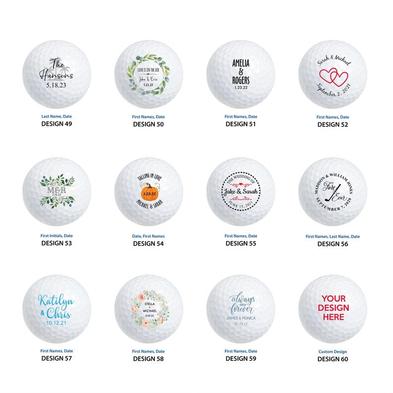 Personalized Wedding Golf Ball Favors , Custom Wedding Day Gift,Color Printed, Wedding Custom Golf Ball, wedding favors for guests in bulk