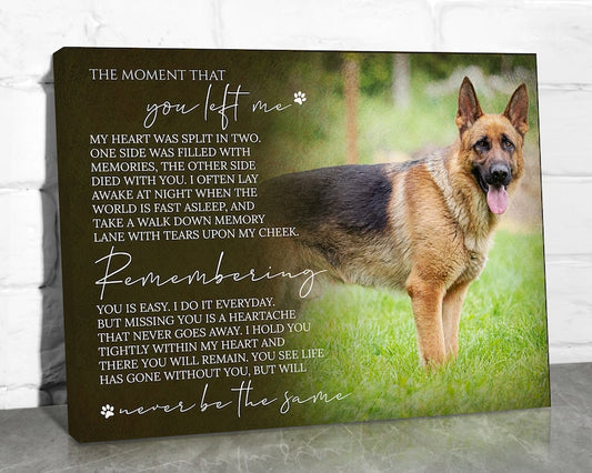 Custom Dog Memorial Gift, Dog Loss Gifts for Owner, Pet Memorial Frame w/ Photo & Quote, Cat Passed Away Remembrance Condolence Wall Decor