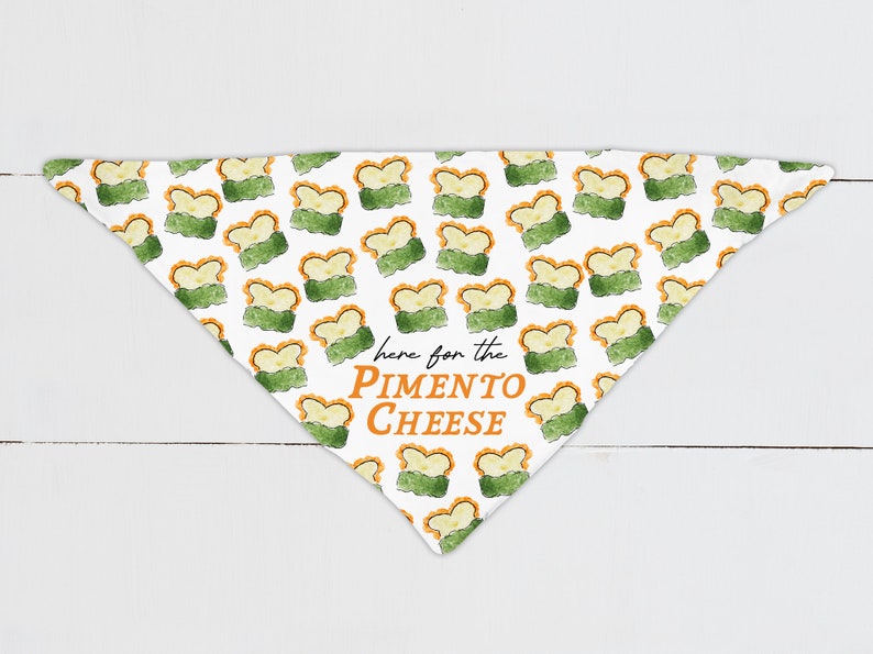 Here for the Pimento Cheese Golf Dog Tie On Bandana | Golf Tournament Patron Pet Bandana, Pimento Cheese Dog Bandana