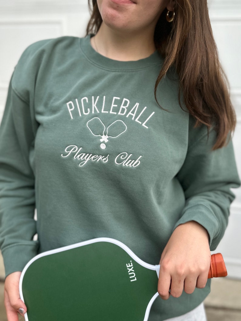 Personalized Pickleball League Sweatshirt, Vintage Style Pickleball Sweatshirt, Embroidered Preppy Style, Pickleball Lover Gift, Pickle Ball