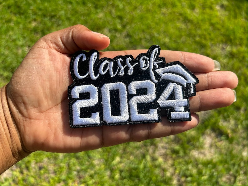 Graduation Embroidered Patch, Custom colors, Class of 2024