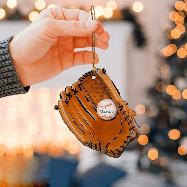 Baseball Glove Ornament, Baseball Ornament, Baseball Personalized Ornament, Personalized Christmas Ornaments