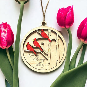 Cardinal Ornament Sympathy Bereavement Memorial Gift thinking of You - We are always with you Gift three beautiful Cardinals