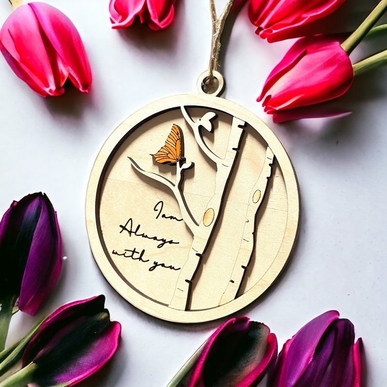 A Beautiful Butterfly Ornament Sympathy Bereavement Memorial Gift thinking of You - I'm always with you Christmas Tree Ornament