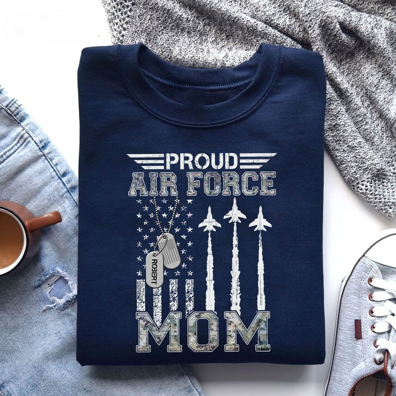 Proud Air Force Mom Shirt, Air Force Mom Gift, US Air Force Mom, Personalized Military Family Shirt
