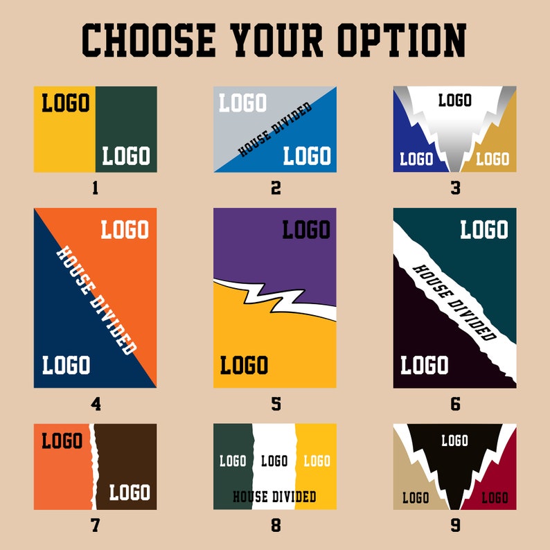 Custom House Divided Flag, House Divided Baseball, Basketball Team Flag, American Football Flag, Personalized Gifts for Him, Christmas Gifts