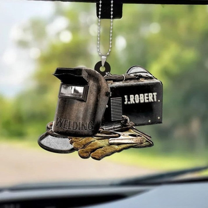 Personalized Welder Equipment Car Ornament, Welder Flat Car Ornament, Welder Ornament Gift, Welding Supplies