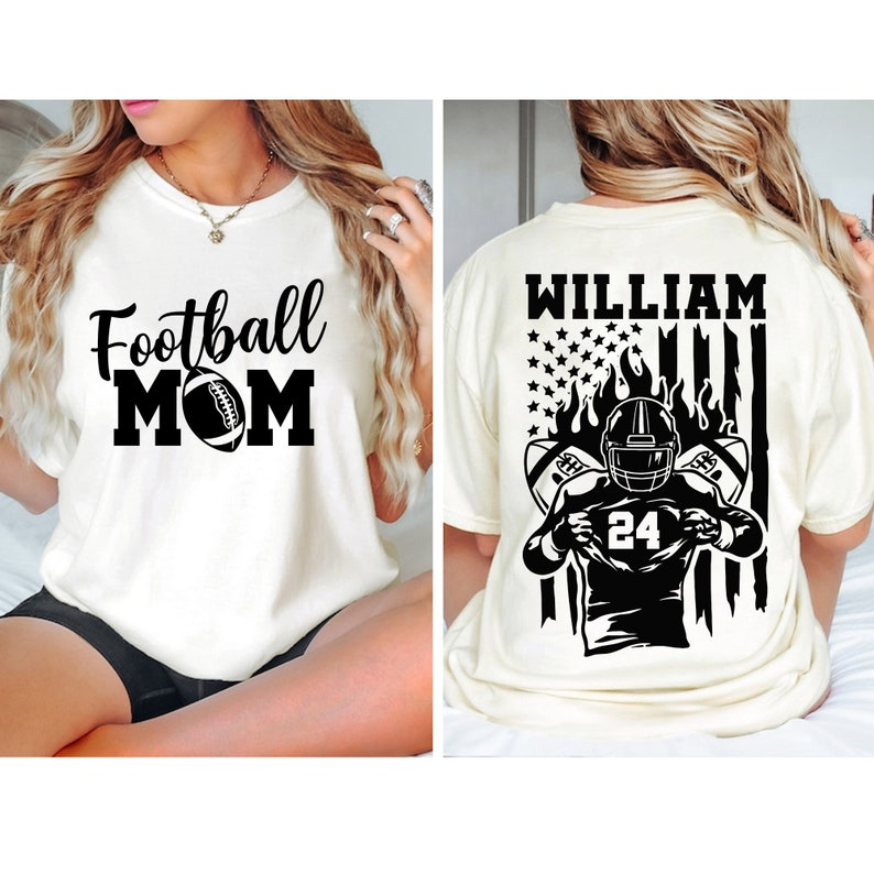Football Mom Shirt, Personalized Football Mom Shirt, Football Mama Shirt, Name and Number Football Shirt, Football Lover, Sports Mom Shirt