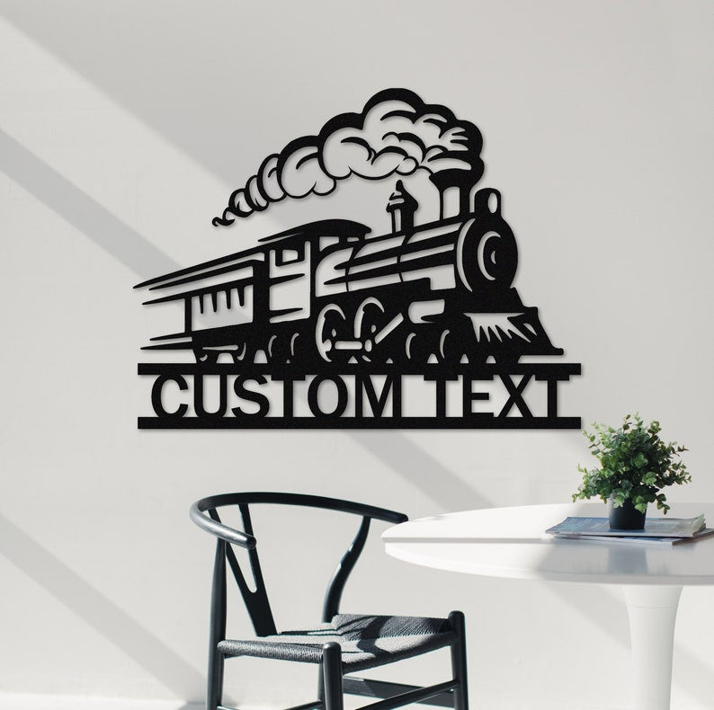 Personalized Train Sign,Train Metal Sign,Train Room Decor,Custom Train Name Sign,Train Driver Gift,Railway Sign,Railroad Sign,Train Station