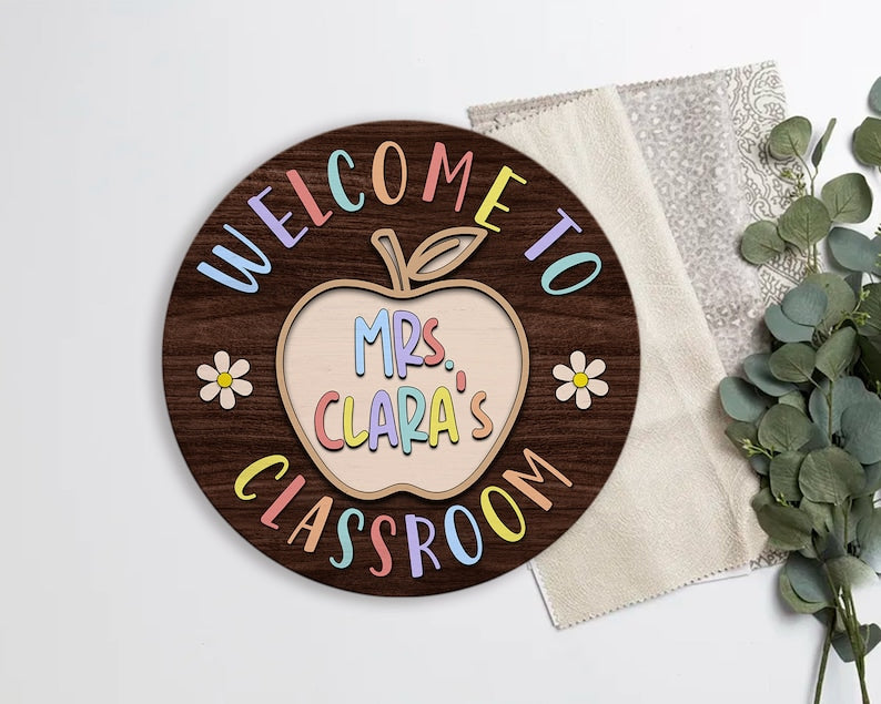 Custom 3D Teacher Door Sign, Back to School Welcome Sign, Personalized Teacher Sign, Classroom Decor, Teacher Door Hanger, Teacher Gifts il_794xN.5086496547_rv5j.jpg