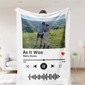 Custom Blanket your photo & music favorite song, Personalized Photo Blanket, Picture Blanket, Minky Blanket Wedding Gift, Couples Gift