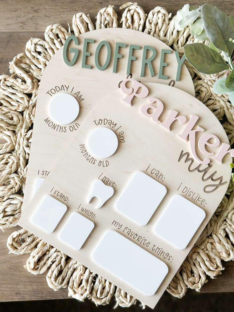 Baby Milestone Board, Monthly Milestone Board, Dry Erase Milestone Board