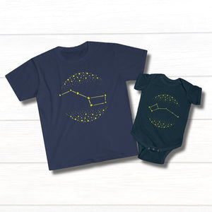 Big Dipper Little Dipper Dad Baby Matching Shirts, Space Gift for Father and Son Daughter, Matching Daddy and Me Outfit for New Dad